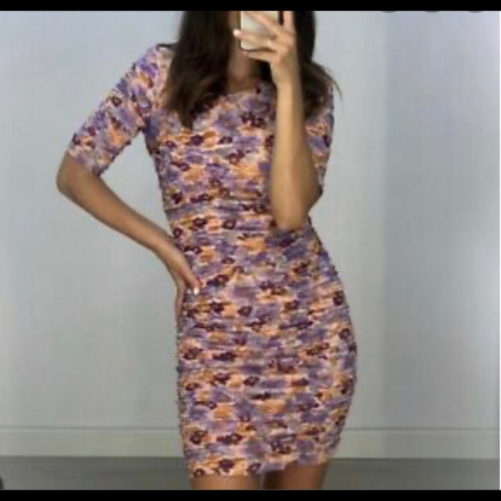 Zara purple floral mini dress